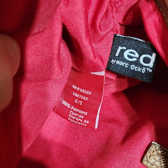 MARC ECKO RED PEBBLED FAUX LEATHER BOHO HANDBAG - Picture 8 of 9